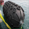 Anti-abrasion pneumatic natural rubber marine fender with chain net